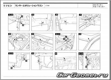 Mitsubishi Lancer Evolution Wagon (CT9W) 2005-2006 (RH Japanese market) Body dimensions