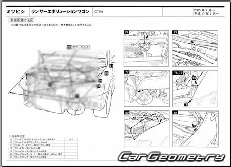 Mitsubishi Lancer Evolution Wagon (CT9W) 2005-2006 (RH Japanese market) Body dimensions