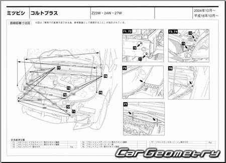 Mitsubishi Colt Plus 2004-2012 (RH Japanese market) Body dimensions