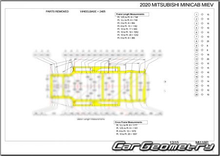 Mitsubishi Minicab MiEV (U67V) 2011-2023 (RH Japanese market) Body dimensions