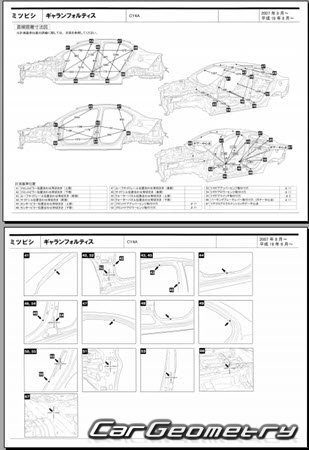 Mitsubishi Galant Fortis (CY4A) 2007-2015 (RH Japanese market) Body dimensions