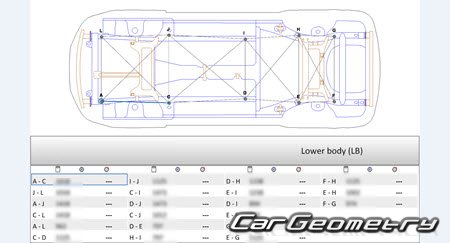 Mitsubishi Galant Fortis Sportback (CX4A) 2008-2015 (RH Japanese market) Body dimensions