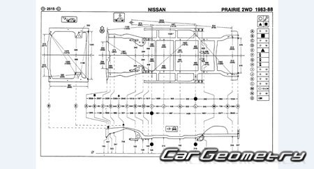 Nissan Prairie (M10) 1982-1988 (RH Japanese market) Body dimensions