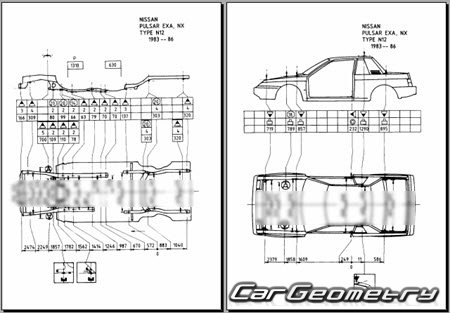 Nissan Pulsar & Langley & Liberta Villa (N12) 19821986 (RH Japanese market) Body dimensions