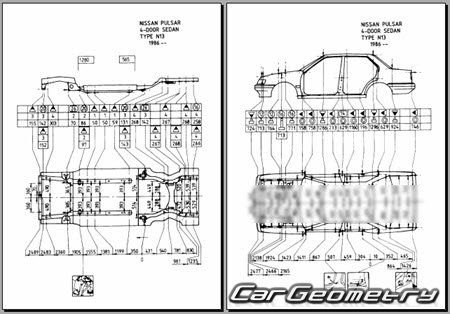 Nissan Pulsar & Langley & Liberta Villa (N13) 19861990 (RH Japanese market) Body dimensions