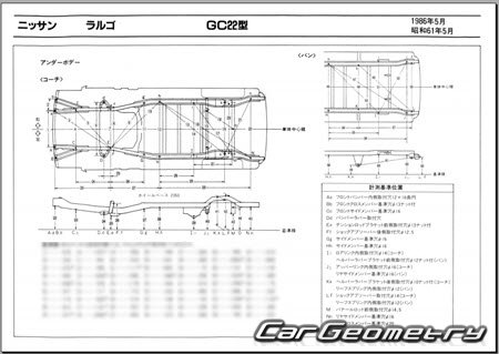 Nissan Largo & Vanette (GC22) 1985-1993 (RH Japanese market) Body dimensions