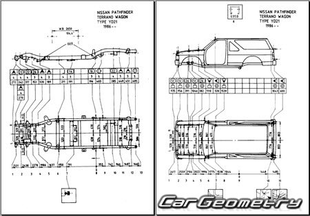 Nissan Terrano (WD21) 1986-1995 (RH Japanese market) Body dimensions