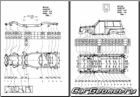 Nissan Safari (Y60) 1987-1997 (RH Japanese market) Body dimensions