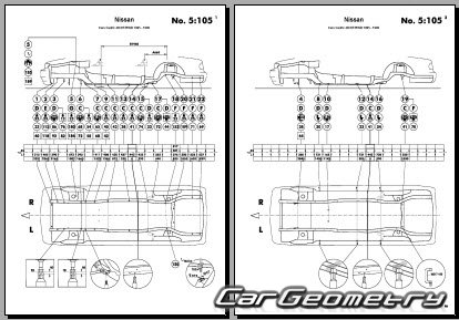 Nissan Cedric & Gloria (Y33) 1995-1999 (RH Japanese market) Body dimensions