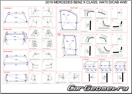 Mercedes X-Class (C470) 20172020 Body dimensions