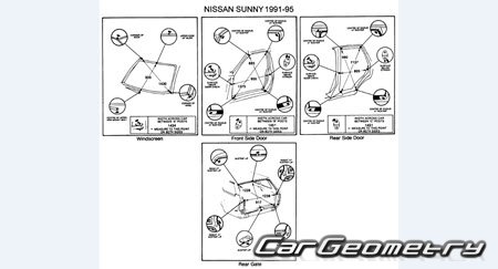 Nissan AD Wagon & Sunny California (Y10) 1990-1999 (RH Japanese market) Body dimensions