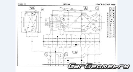 Nissan March (K11) 1992-2002 (RH Japanese market) Body dimensions