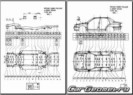 Nissan Pulsar (N14) 19901994 (RH Japanese market) Body dimensions