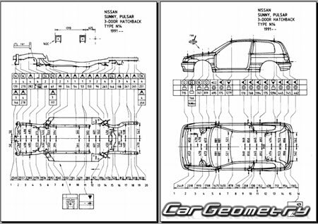 Nissan Pulsar (N14) 19901994 (RH Japanese market) Body dimensions