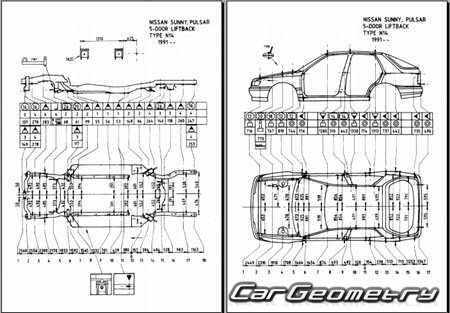 Nissan Pulsar (N14) 19901994 (RH Japanese market) Body dimensions