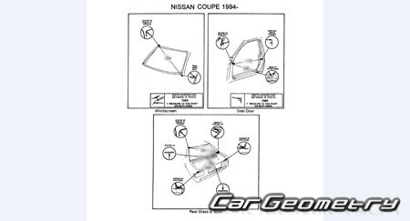 Nissan Silvia (S14) 1993-1998 (RH Japanese market) Body dimensions