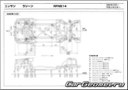 Nissan Rasheen (RFNB14) 1994-2000 (RH Japanese market) Body dimensions