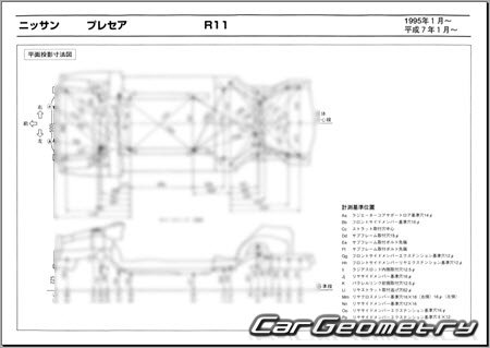 Nissan Presea (R11) 1995-2000 (RH Japanese market) Body dimensions