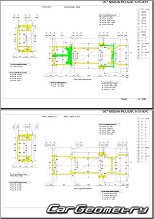 Nissan Pulsar & Lucino (N15) 19952000 (RH Japanese market) Body dimensions