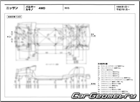 Nissan Pulsar & Lucino (N15) 19952000 (RH Japanese market) Body dimensions