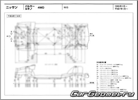 Nissan Pulsar & Lucino (N15) 19952000 (RH Japanese market) Body dimensions