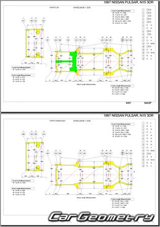 Nissan Pulsar & Lucino (N15) 19952000 (RH Japanese market) Body dimensions