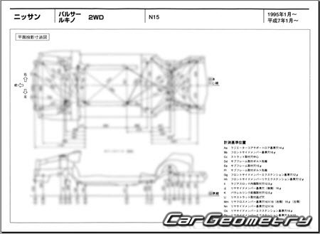 Nissan Pulsar & Lucino (N15) 19952000 (RH Japanese market) Body dimensions