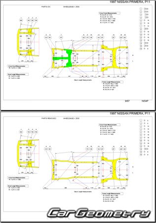 Nissan Primera & Primera Camino (P11) 19952000 (RH Japanese market) Body dimensions