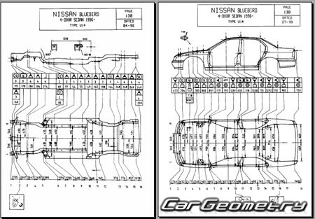 Nissan Bluebird (U14) 19962001 (RH Japanese market) Body dimensions