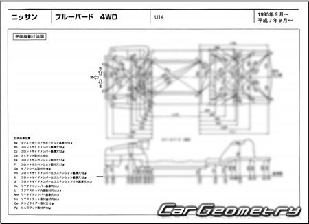 Nissan Bluebird (U14) 19962001 (RH Japanese market) Body dimensions