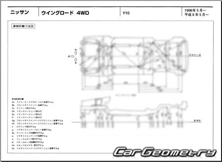 Nissan Wingroad (Y10) 19961999 (RH Japanese market) Body dimensions