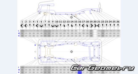 Nissan Terrano & Terrano Regulus (R50) 1996-2002 (RH Japanese market) Body dimensions