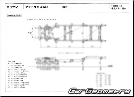 Nissan Datsun (D22) 1997-2002 (RH Japanese market) Body dimensions