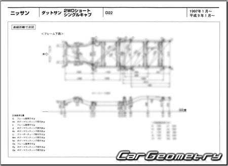 Nissan Datsun (D22) 1997-2002 (RH Japanese market) Body dimensions