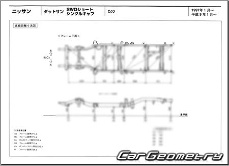 Nissan Datsun (D22) 1997-2002 (RH Japanese market) Body dimensions