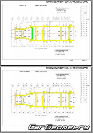 Nissan Datsun (D22) 1997-2002 (RH Japanese market) Body dimensions