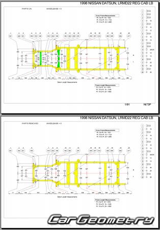 Nissan Datsun (D22) 1997-2002 (RH Japanese market) Body dimensions