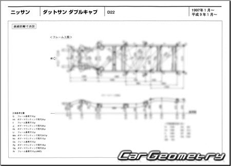 Nissan Datsun (D22) 1997-2002 (RH Japanese market) Body dimensions