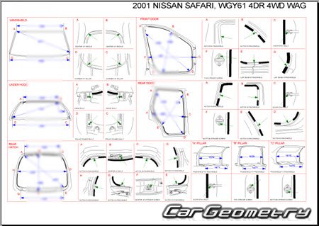 Nissan Safari (Y61) 1997-2007 (RH Japanese market) Body dimensions