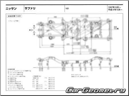 Nissan Safari (Y61) 1997-2007 (RH Japanese market) Body dimensions