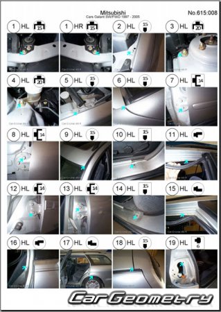 Mitsubishi Galant & Legnum (EA# EC#) 1996-2003 (RH Japanese market) Body dimensions