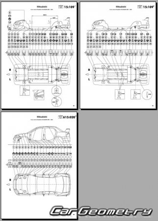 Mitsubishi Lancer Evolution VII (CT9A) 2001-2002 (RH Japanese market) Body dimensions