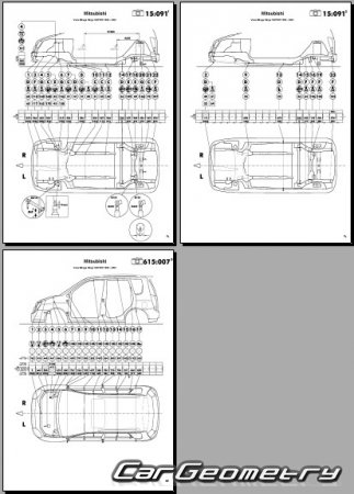 Mitsubishi Mirage Dingo (CQ#) 1998-2002 (RH Japanese market) Body dimensions