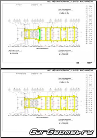 Nissan Terrano (WD21) 1986-1995 (RH Japanese market) Body dimensions