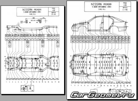 Nissan Primera & Primera Camino (P11) 19952000 (RH Japanese market) Body dimensions