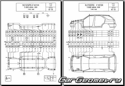 Nissan Rnessa (N30) 1997-2001 (RH Japanese market) Body dimensions