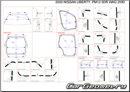 Nissan Prairie Liberty (M12) 19982004 (RH Japanese market) Body dimensions