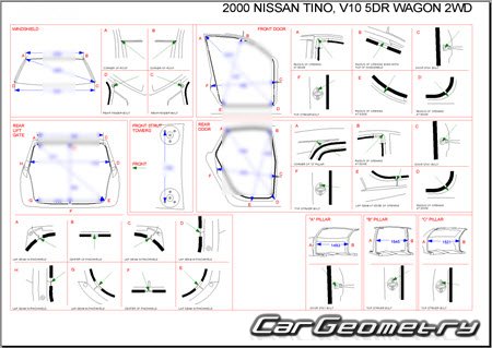 Nissan Tino (V10) 1998-2003 (RH Japanese market) Body dimensions