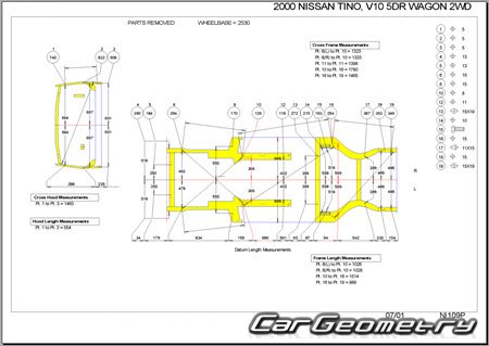 Nissan Tino (V10) 1998-2003 (RH Japanese market) Body dimensions