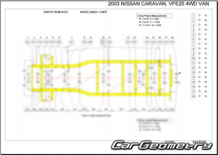 Nissan Caravan (E25) 2001-2012 (RH Japanese market) Body dimensions